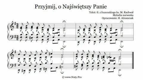 Przyjmij, o Najświętszy Panie - nuty i tekst pdf na organy lub pianino - www.Nut