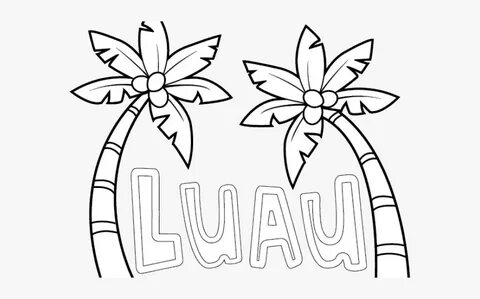 Free Luau Clipart - Coconut Tree Clipart Black And White , F