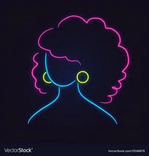Neon profile picture faceless avatar Royalty Free Vector