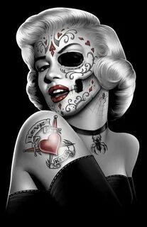 Marlyn Monroe #Skull #Tattoos Marilyn monroe drawing, Marily