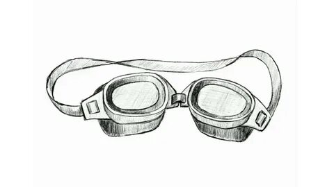 Sketch of the Swimming Goggles. Drawing with Procreate. Art 