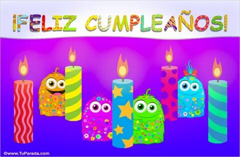 Enviar tarjeta, postal, Feliz cumpleaños con velas decoradas