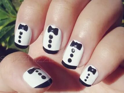love this.. little tuxedo nails Nails