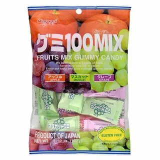 KASUGAI Gummy Candy - 100 Fruit Mix (24 X 3.6 OZ) - JDJ Trad