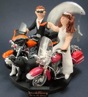 Motorcycle Themed Wedding Cake Toppers - Women Riders Now