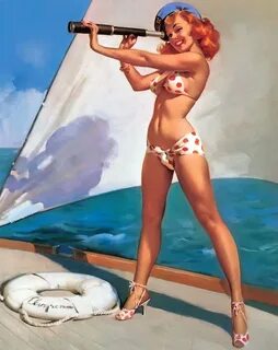 Home Decor Retro Gil Elvgren Pinup Girl Silk Art Poster Wall