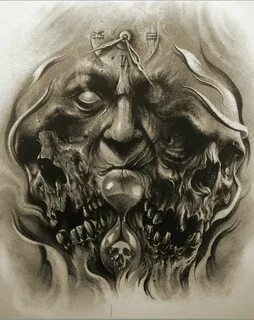Unholy Trinity Evil tattoos, Skull sleeve tattoos, Evil skul