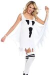 Белое платье для Хэллоуина с принтом 'Привидение' арт.50826 