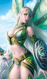 Fantasy Elf Warrior with Shield by Warren Louw - Mobile Abys