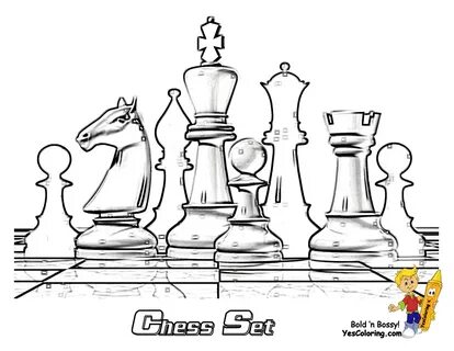 Easy Chess Coloring Pages to Print 1 or all of these chess g
