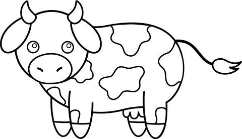 Colorable Little Cow - Free Clip Art Clip art, Cute cows, Ar