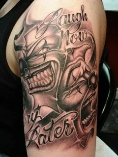 Clowns tattoo Laugh now Cry later Cool arm tattoos, Latest t