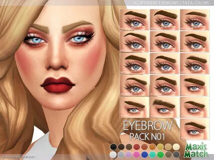 The Sims Resource - Maxis Match Eyebrow Pack N01