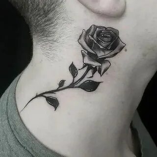 Rose Neck Tattoo For Males - Best Neck Tattoos For Men: Cool