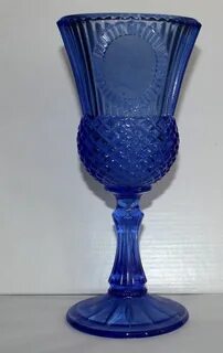 Fenton cobalt blue stem glassware. $45.00, via Etsy. Blue wi