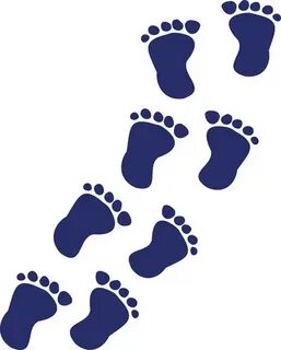 Children's Footprints On White Background, Vector Illustrati
