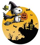 Snoopy Witch and Woodstock Bat Halloween Tee Shirt Iron On S