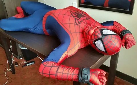 Spiderman and black restraints - Captured Heroes