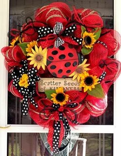 Spring Lady Bug Wreath Etsy Wreaths, Ladybug wreath, Deco me