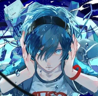し ょ く む ら on Twitter Anime, Anime art, Blue hair anime boy