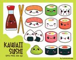 Kawaii Sushi Clip Art Related Keywords & Suggestions - Kawai