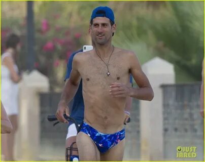 Tennis Star Novak Djokovic Runs Shirtless in His Speedo Ahea