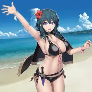 Byleth waving at her beach king Fire Emblem Heroes Know Your