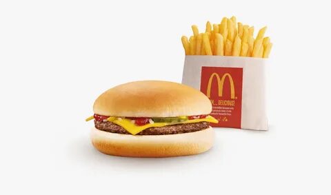 Cheeseburger And Fries Png - Mcdonalds Burger And Chips, Tra