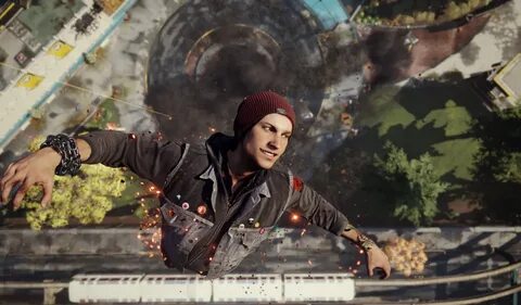 Скачать обои Game, Sucker Punch, PlayStation 4, Delsin Rowe,