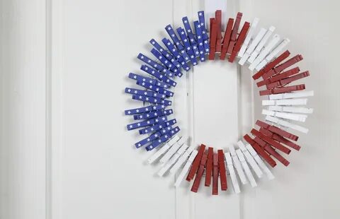 Patriots Wreath American Flag Clothespin Wreath Signs Wall H
