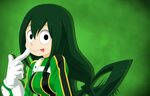 Обои green, frog, anime, japanese, oppai, uniform, seifuku, 