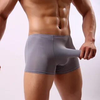 Men's Underwear Solid Color Low waisted Ultra thin Ice Silk 