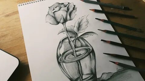 COMO DIBUJAR UNA ROSA A LÁPIZ SENCILLO - YouTube