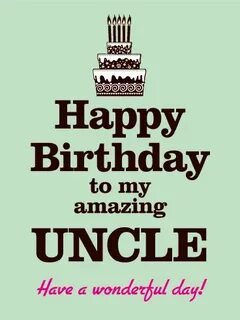 Have a Wonderful Day! Happy Birthday Card for Uncle Birthday