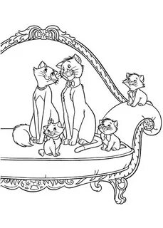 The Aristocats Sitting On The Couch Coloring Pages - Colorin