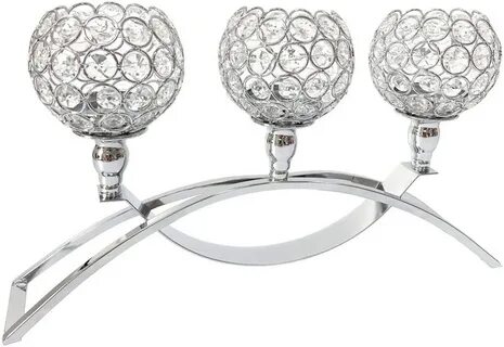 floracreekchiangmai.com Silver Crystal Candle Holders,AUTAI 