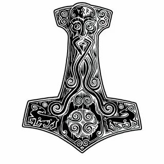 Mjölnir (With images) Norse tattoo, Mjolnir tattoo