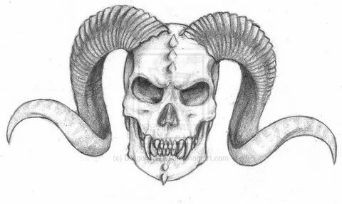 Demon Skull by Dragonwings13 on deviantART Animal skull draw
