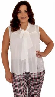 New Womens Plus Size Chiffon Neck Tie Blouse Bow Top 16-26 e