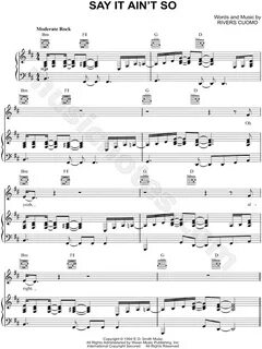 Weezer "Say It Ain't So" Sheet Music in B Minor (transposabl
