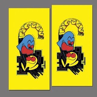 Pac-Man side art pair (Midway upright cabinet) pacman - Arca