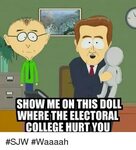 OO SHOW ME ON THIS DOLL WHERE THE ELECTORAL COLLEGE HURT YOU