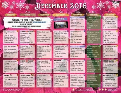 Your 2016 December Workout Calendar! Workout calendar, Blogi