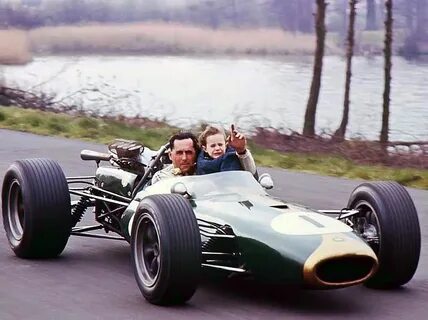 Oulton Park 1967. Jack Brabham and son . (Brabham Repco BT20