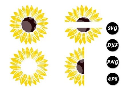 Free 341 Decal Half Sunflower Svg SVG PNG EPS DXF File - Bes