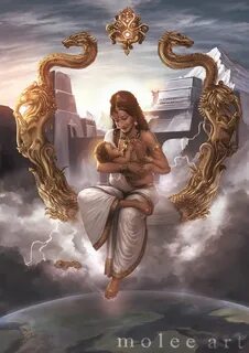 Indra and Aditi Vedic art, God art, Hindu art