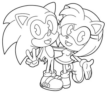 Baby Amy And Baby Sonic Coloring Page Moon coloring pages, C