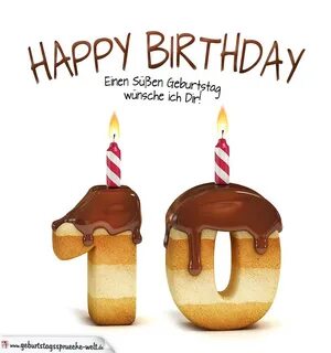 Happy Birthday in Keksschrift zum 10. Geburtstag - Geburtsta