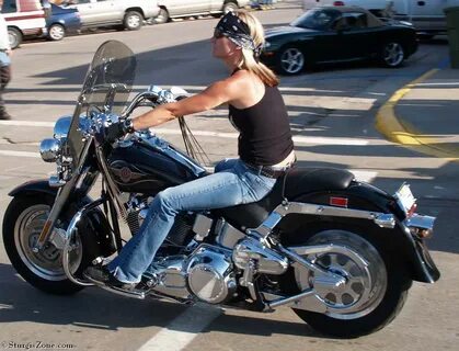 Female Biker in Sturgis