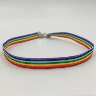 25pcs/lot)Men Women Gay Pride Rainbow Choker Necklace LGBT G